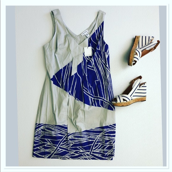 Calvin Klein Dresses & Skirts - Calvin Klein shift faux wrap dress geometric print